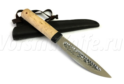Нож Якут большой, Х12МФ, карельская береза