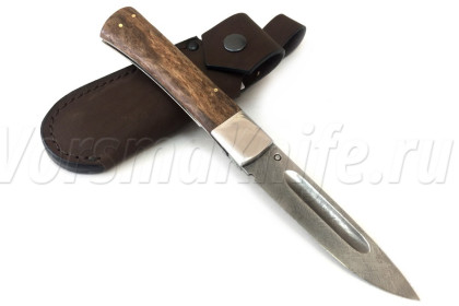 Нож Якут складной, Х12МФ, карельская береза