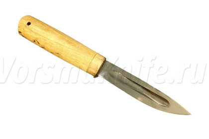 Нож Якут средний, 95Х18, карельская береза