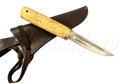 Нож Якут малый, 95Х18, карельская береза